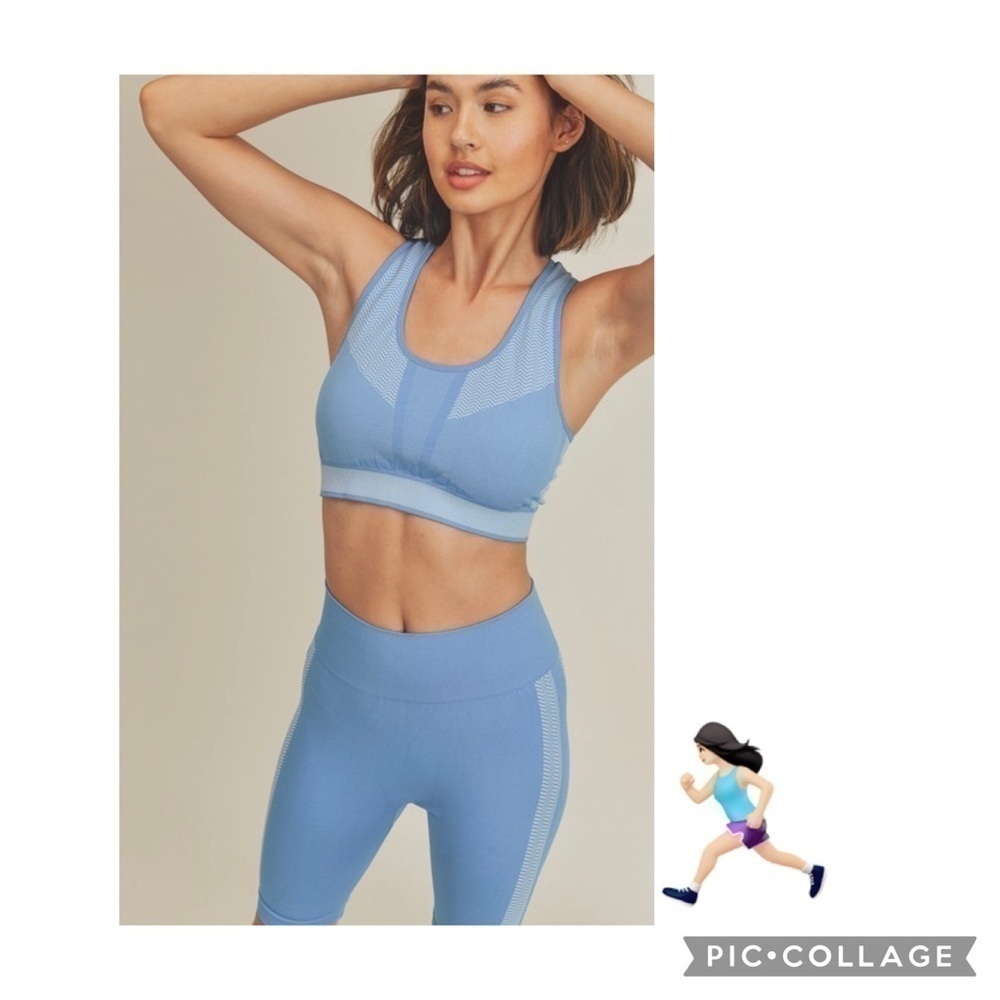 Sky Blue Biker Shots & Bra Top - Picture 4 of 4